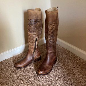 Size 6.5 Women's 'Bed Stu' Handmade Brown Organic Leather Tall Boots